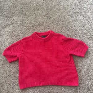 French Connection Short-Sleeve Crewneck Sweater - Hot Pink